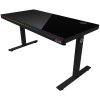 LORGAR Electric Gaming Desk DP80G Dual Motor RGB Glass Black