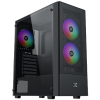 Hero II Air 3F Black EN41655, ATX/M-ATX/MINI ITX, USB3.0 X1, USB2.0 X2, HD AUDIO, Front Meshed Grill & Left TG, 3PCS Z20F Fixed LED Fan