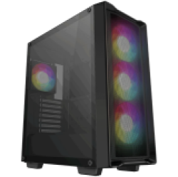 DeepCool CC560 MESH V2, Mid Tower, Mini-ITX/Micro-ATX/ATX, 2xUSB3.0, 1xAudio, 4x120mm Pre-Installed ARGB Fans, Tempered Glass, Mesh Panel, Black, R-CC560-BKAMA4-G-2