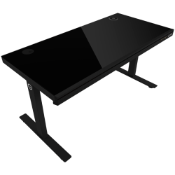 LORGAR Electric Gaming Desk DP80G Dual Motor RGB Glass Black