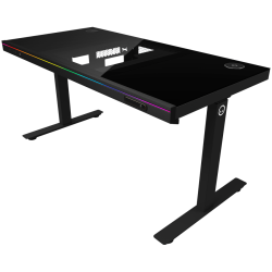 LORGAR Electric Gaming Desk DE90G Dual Motor PC Case Glass Black