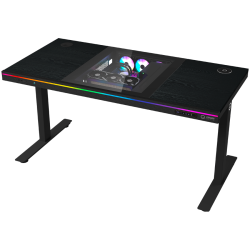 LORGAR Electric Gaming Desk DE90W Dual Motor PC Case Black