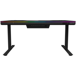 LORGAR Electric Gaming Desk DE90G Dual Motor PC Case Glass Black