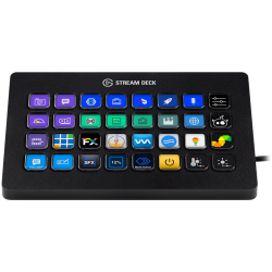 Elgato Stream Deck XL, Studio-Level Control, Time-Saving Integrations, expanded 8x4 grid w/32 LCD keys, Non-Slip Magnetic, Elgato Capture, OBS, Streamlabs, Twitch, YouTube, Twitter, Mixer, Spotify, Philips Hue, NVIDIA, Premiere Pro Icon Pack