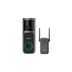 Imou 4MP Wi-Fi Doorbell 3 Kit, QHD, 5000mAh rechargable battery, 180 wide-angle view, night vision 5m, Mic and Speaker, 8x Digital Zoom, PIR Motion / AI Human Detection, USB-C, Chime works as Wi-Fi extender, Weatherproof                          