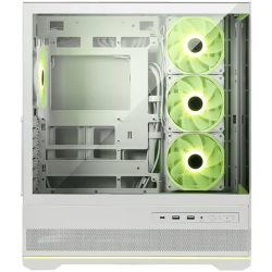 MSI MAG PANO 110R PZ WHITE, Mid-Tower, ATX/M-ATX/ITX, 2x USB 3.2, 1x USB Type-C 20Gbs, 1x Audio/Mic, LED Button, ARGB Hub, 4x 120mm ARGB Fans, ARGB Fan Hub, Mesh Panel, Tempered Glass, White
