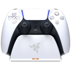 Razer Quick Charging Stand for PS5 - White, Quick Charge, Curved Cradle Design, Matches Your PS5 DualSense Wireless Controller, Powered by USB (Controller not included)