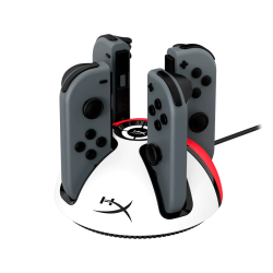 Докинг станция HyperX ChargePlay Quad 2, за Nintendo Switch Joy-Con контролери, Бяло/Червено                          