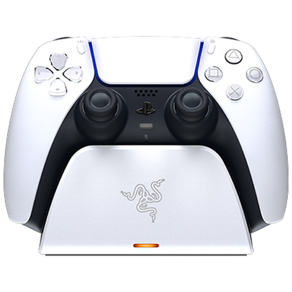 Razer Quick Charging Stand for PS5 - White, Quick Charge, Curved Cradle Design, Matches Your PS5 DualSense Wireless Controller, Powered by USB (Controller not included)