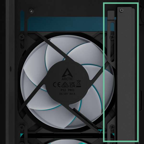 Arctic кутия Case E-ATX - Xtender VG (Black) - PCIe Gen 4 riser included, 5 A-RGB Fans included