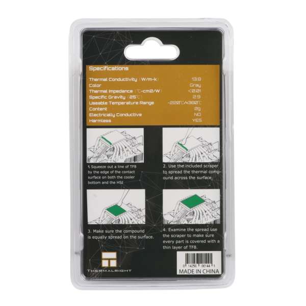 Thermalright термо паста Thermal compound - TF8 2g - 13.8 W/mK Thermalright термо паста Thermal compound - TF8 2g - 13.8 W/mK