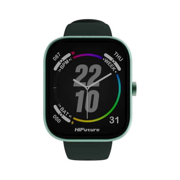 Смартчасовник HiFuture Lume Dark Green, 1.85 " IPS, Powered by Dual Core, Aerospace-Grade Ultra Light Aluminum Frame, Bluetooth Call, 3D User Interface, 1ATM Waterproof, 24/7 True Heart Rate & Blood Oxygen Sensor, 100+ Sports Mode, Up to 7 days daily use Смартчасовник HiFuture Lume Dark Green, 1.85 " IPS, Powered by Dual Core, Aerospace-Grade Ultra Light Aluminum Frame, Bluetooth Call, 3D User Interface, 1ATM Waterproof, 24/7 True Heart Rate & Blood Oxygen Sensor, 100+ Sports Mode, Up to 7 days daily use