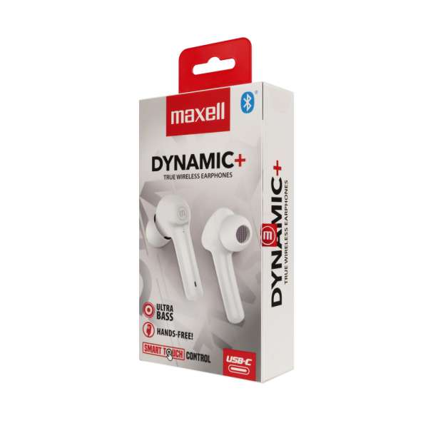 Блутут слушалки MAXELL Dynamic, Докинг кутийка, True Wireless, Бяли Блутут слушалки MAXELL Dynamic, Докинг кутийка, True Wireless, Бяли