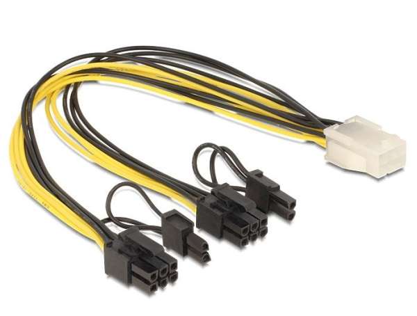 Кабел DeLock PCI Express power 6 pin женско > 2 x 8 pin мъжко, 30 cm Кабел DeLock PCI Express power 6 pin женско > 2 x 8 pin мъжко, 30 cm