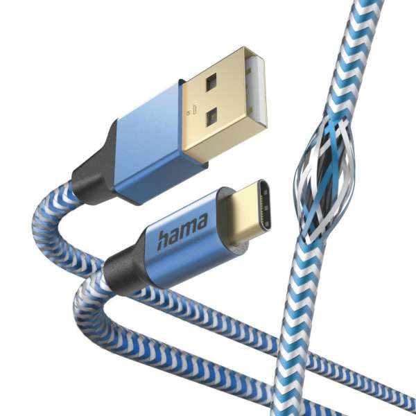 Кабел HAMA Reflective, USB-C мъжко - USB-A мъжко, 1.5м, 201558 Кабел HAMA Reflective, USB-C мъжко - USB-A мъжко, 1.5м, 201558