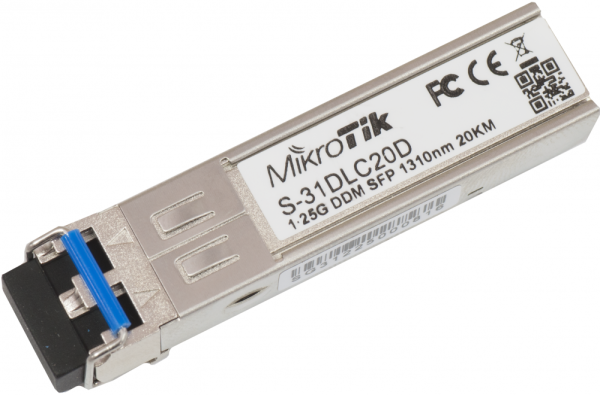 SFP модул Mikrotik S-31DLC20D, 1.25G, 20km SFP модул Mikrotik S-31DLC20D, 1.25G, 20km