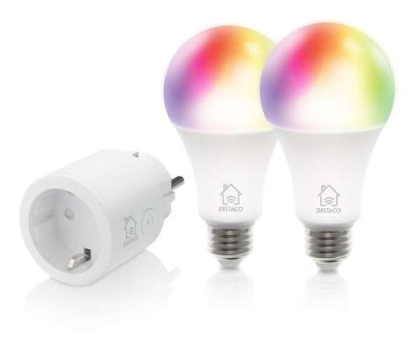 Смарт комплект DELTACO SH-KIT01, Контакт, 2 x LED крушки Смарт комплект DELTACO SH-KIT01, Контакт, 2 x LED крушки
