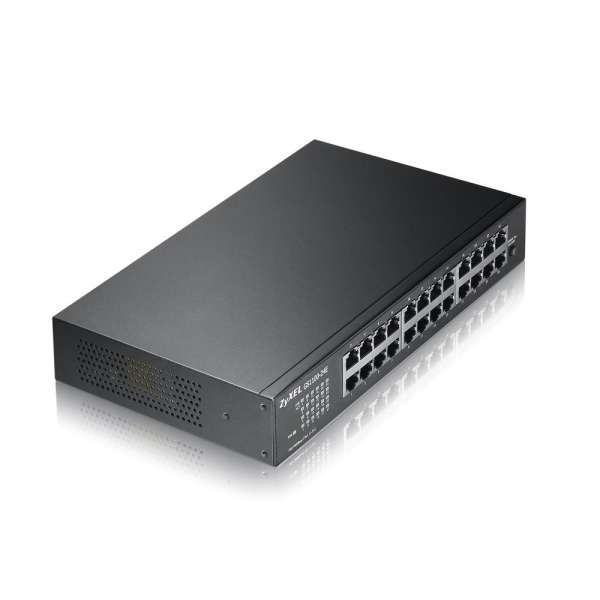 Суич ZYXEL GS1100-24E, 24 портов, Gigabit, за монтаж в шкаф Суич ZYXEL GS1100-24E, 24 портов, Gigabit, за монтаж в шкаф