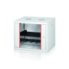 Formrack 19" Wall Mounted rack 16U 555/450mm, removable locking sides, height: 771mm, loading capacity: 100kg., tempered glass door, 19" front rails (back rails optionable)