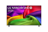 Телевизор LG 75NU800B3LA, 75" NANO 4K UHD, 3840x2160, DVB-T2/C/S2, AI Alpha 7, HDR 10, webOS 26, ThinQ AI, VRR, ALLM, HGiG, WiFi, Clear Voice, 4K Super Upscaling, Bluetooth 5.3, Hdmi e-ARC , CI, LAN, AirPlay2, AI Sound Pro, Google Cast, 2 Pole stand, Black