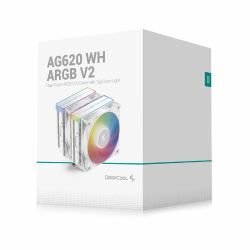 DeepCool охладител CPU Cooler AG620 WH - Addressable RGB V2, Dual-Tower - LGA1700/AM5