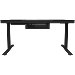 LORGAR Electric Gaming Desk DE90G Dual Motor PC Case Glass Black