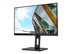 Монитор AOC Q24P2Q, 23.8" IPS WLED, 2560x1440@@75Hz, 4ms GtG, 250cd m/2, 1000:1, DCR 50M:1, FlickerFree, Low Blue Light, 2Wx2, Tilt, Height Adjust, Pivot, Swivel, D-SUB, HDMI, DP, USB hub