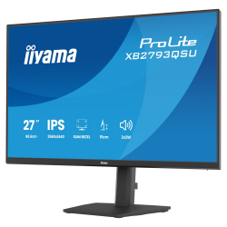 Монитор IIYAMA XB2793QSU-B1, 27 inch, IPS panel, AG, QHD 2560x1440, 350cd/m2, 1000:1, 75Hz, 1ms, Adaptive Sync, Flicker free, i-Style colour, HDMI, DP, 2x USB, Audio out, Speakers, HAS, Swivel, Tilt, Pivot, VESA 100, Black