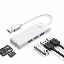 Orico хъб USB3.0 HUB White - 3 x USB3.0, SD, TF - PAPW3AT-U3-015-WH                          
