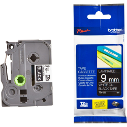 Brother TZe-325 Tape White on Black, Laminated, 9mm, 8m - Eco                          