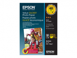 EPSON Value Glossy Photo Paper 10x15cm 20 sheets x2 (BOGOF)                          