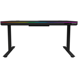 LORGAR Electric Gaming Desk DP80G Dual Motor RGB Glass Black
