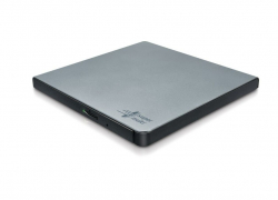 Hitachi-LG GP57ES40 Ultra Slim External DVD-RW, Super Multi, Double Layer, TV connectivity, Silver                          