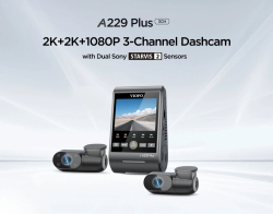 VIOFO Видеорегистратор Dash Cam A229 Plus 3 Channel - 2K, HDR, Sony STARVIS 2, GPS