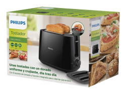 PHILIPS Daily Collection Toaster 8 settings Integrated bun warming rack Compact design                          