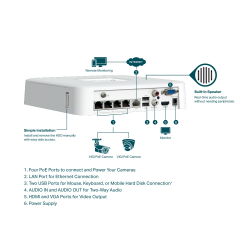 NVR TP-Link VIGI NVR1104H-4P PoE+ Network Video Recorder 4-канален