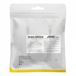 Мрежов кабел Baseus WKJS000101 high Speed Cat6 32AWG Gigabit network cable (flat cable) 2м - черен