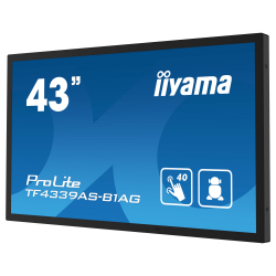 Дисплей IIYAMA TF4339AS-B1AG 42.5" Open-Frame, IPS, Anti-Glare, 3840x2160, Bonded PCAP, 500 cd/m2, 1200:1, 8ms, 2xHDMI, DisplayPort, RS232C, RJ45 (LAN), Speakers, 3x USB 2.0, Android 11 OS, Octa Core CPU, 4GB RAM, 32 GB Storage, 24/7, iiSignage2