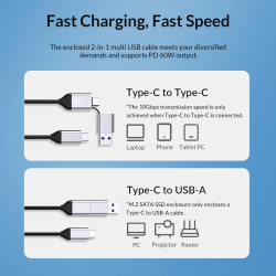 Orico докинг станция Storage - HDD/SSD Dock - 2 BAY 2.5/3.5 USB-C/USB-A - 6829C3-V1