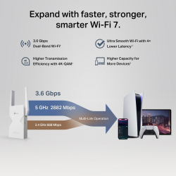 Двубандов Wi-Fi 7 удължител за обхват TP-Link RE235BE BE3600