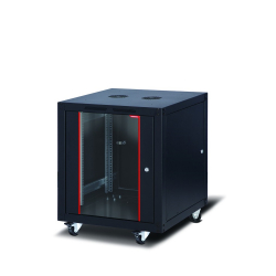 Formrack 19" Free standing rack 12U 600/600mm, height: 764mm, loading capacity: 600 kg, front tempered glass door, openable locking sides and back (does not include castor/feet group)                          