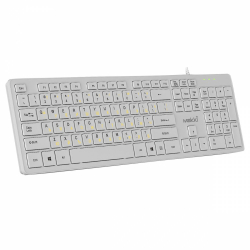 Makki нископрофилна кирилизирана клавиатура Keyboard USB BG - Low profile Chocolate - KB-C14 White                          