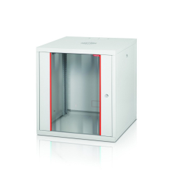 Formrack 19" Wall Mounted rack 16U 555/560mm, removable locking sides, height: 771mm, loading capacity: 100kg., tempered glass door, 19" front and back rails                          