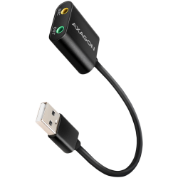 Axagon USB sound card with 15 cm cable and metal body.                          