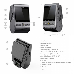 VIOFO Видеорегистратор Dash Cam A129 Plus DUO - GPS, Rear Cam included