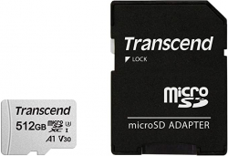 Transcend 512GB microSD w/ adapter UHS-I U3 A1                          