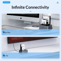 Orico докинг станция Storage - HDD/SSD Dock - 2 BAY Offline Clone 2.5/3.5 USB-C/USB-A - 6626C3-C-V1