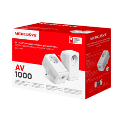 Стартов комплект Gigabit Passthrough Powerline адаптери Mercusys MP500P KIT AV1000