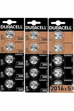 Бутонна батерия, DURACELL CR2016, 3V, 5 бр. в блистер, Литиева, /цена за 1 батерия/                          