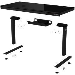 LORGAR Electric Gaming Desk DP80G Dual Motor RGB Glass Black